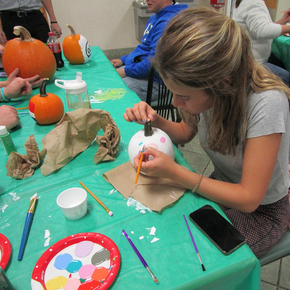 Painting pumpkins